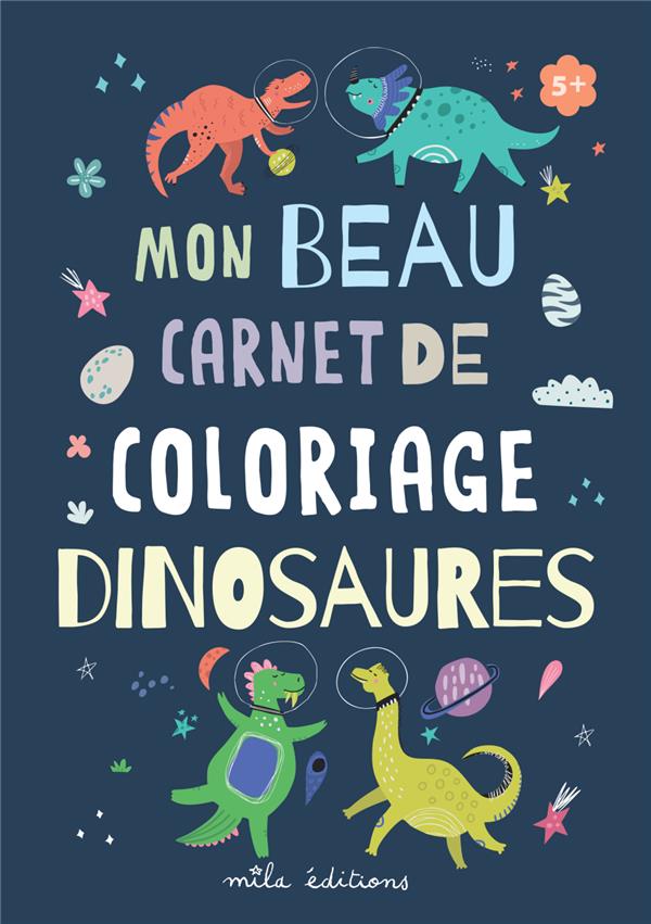 MON BEAU COFFRET DE COLORIAGE - DINOSAURES - UN LIVRE DE COLORIAGES, 8 CRAYONS DE COULEUR, UN TAILLE