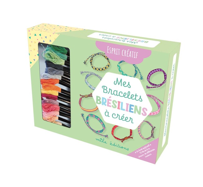 MES BRACELETS BRESILIENS A CREER (COFFRET) - UN LIVRET EXPLICATIF ET DES FILS DE DIFFERENTES COULEUR