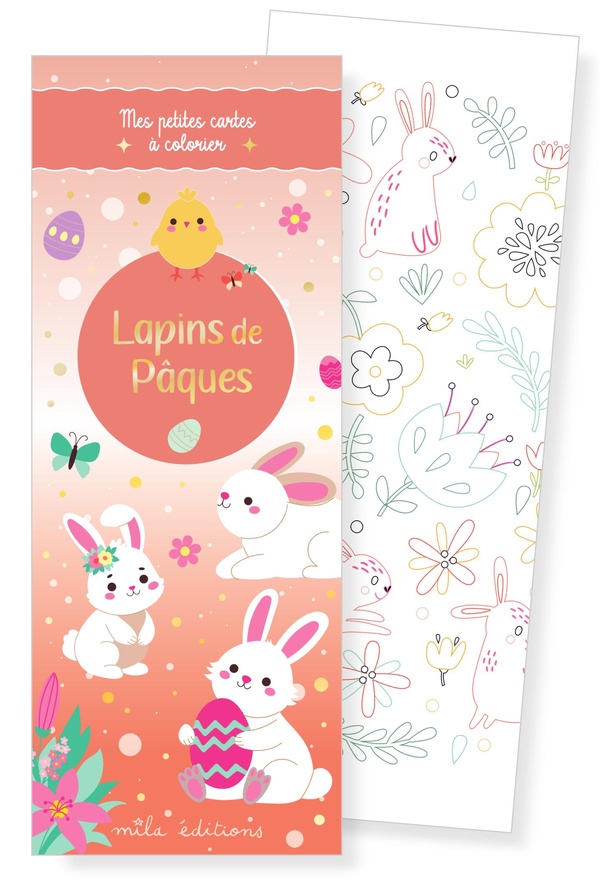 LAPINS DE PAQUES - MES PETITES CARTES A COLORIER - 35 ILLUSTRATIONS A PERSONNALISER