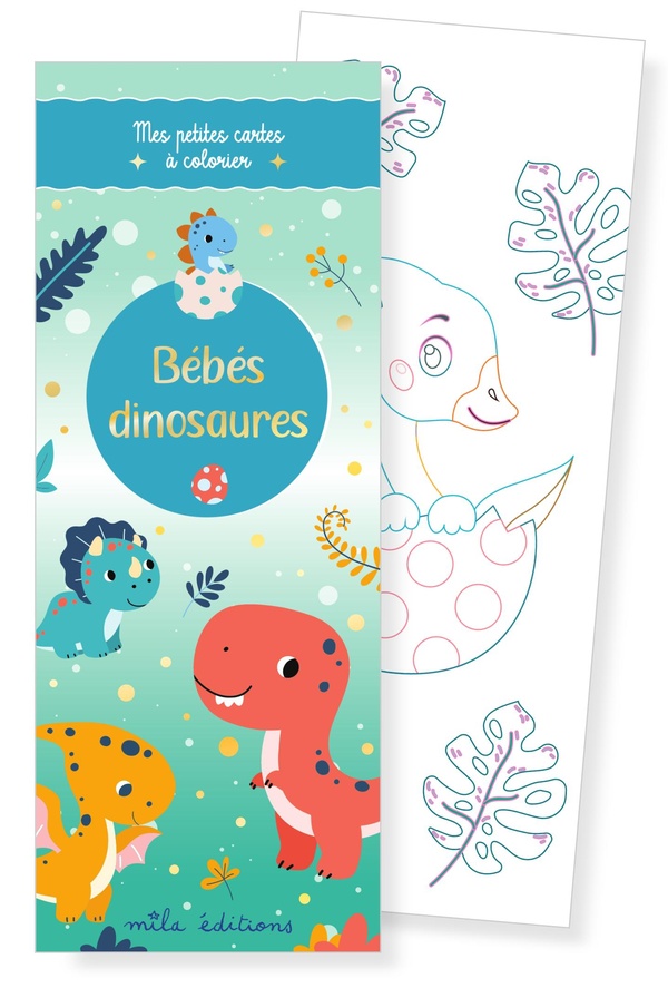 BEBES DINOSAURES - MES PETITES CARTES A COLORIER - 35 ILLUSTRATIONS A PERSONNALISER