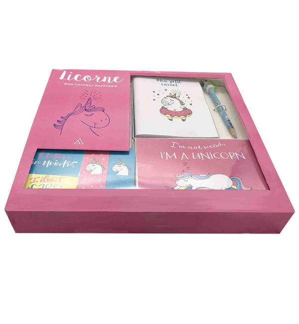 MON COFFRET PAPETERIE LICORNE