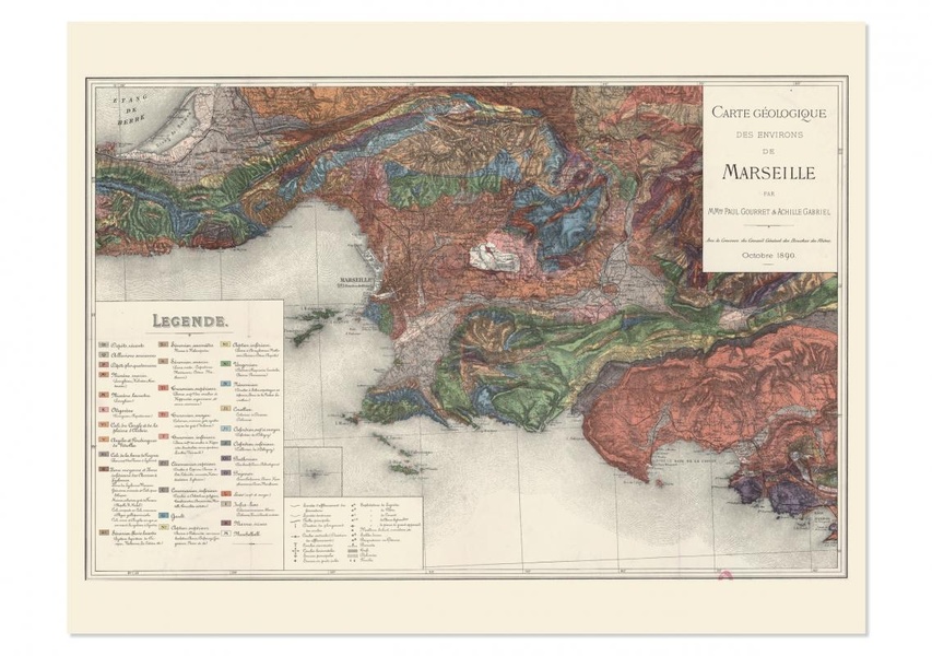 CARTE - CARTE GEOLOGIQUE DES ENVIRONS DE MARSEILLE