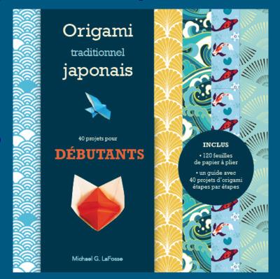 ORIGAMI TRADITIONNELS JAPONAIS - DEBUTANTS - KIT COMPLET AVEC UN LIVRET ET 120 FEUILLES