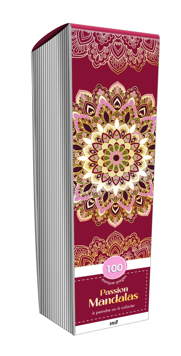 MARQUE-PAGES - PASSION MANDALAS - EDITION PREMIUM - 100 MARQUE-PAGES A PEINDRE OU A COLORIER
