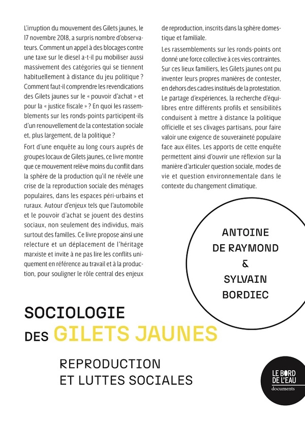 SOCIOLOGIE DES GILETS JAUNES - REPRODUCTION ET LUTTES SOCIALES