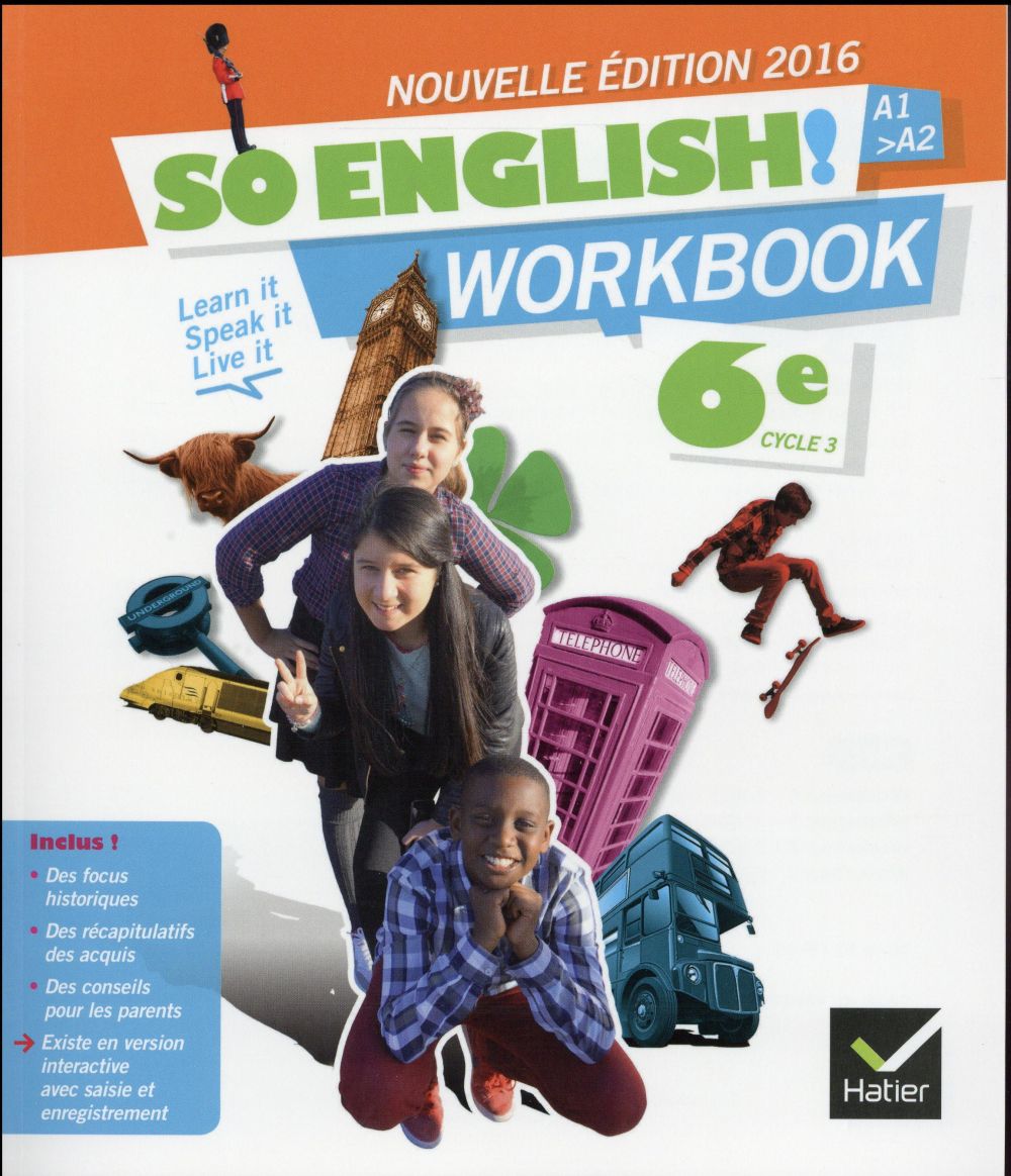 SO ENGLISH! ANGLAIS 6E ED. 2016 - WORKBOOK