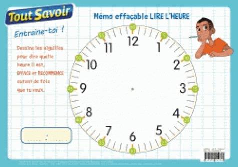 MEMO EFFACABLE LIRE L'HEURE