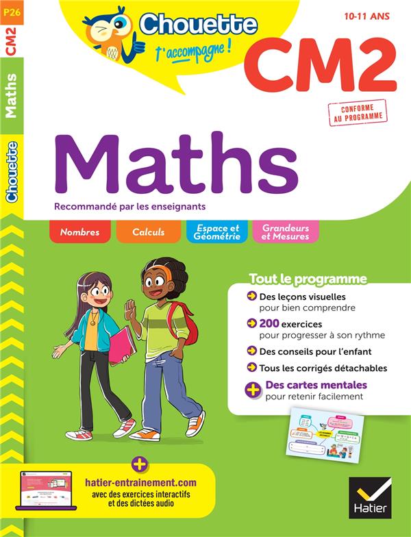 CHOUETTE - MATHS CM2 - CAHIER D'ENTRAINEMENT RECOMMANDE PAR LES ENSEIGNANTS