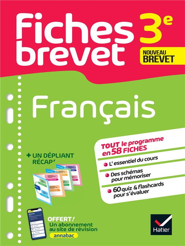FICHES BREVET FRANCAIS 3E BREVET 2024 - FICHES DE REVISION & QUIZ