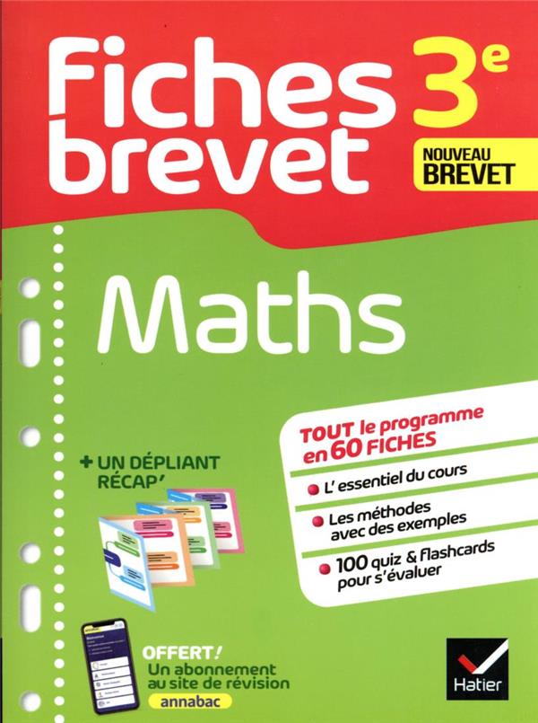 FICHES BREVET MATHS 3E BREVET 2025 - FICHES DE REVISION & QUIZ