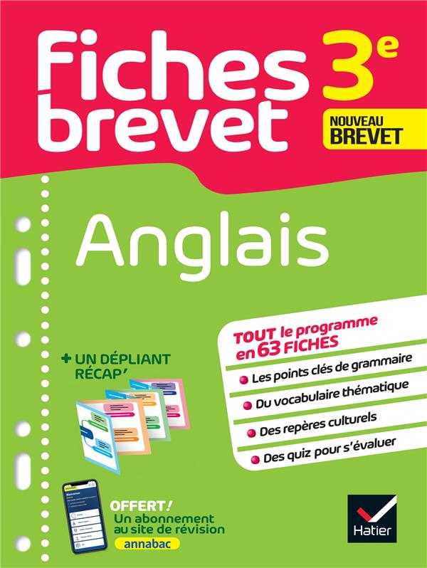 FICHES BREVET ANGLAIS 3E BREVET 2025 - FICHES DE REVISION & QUIZ
