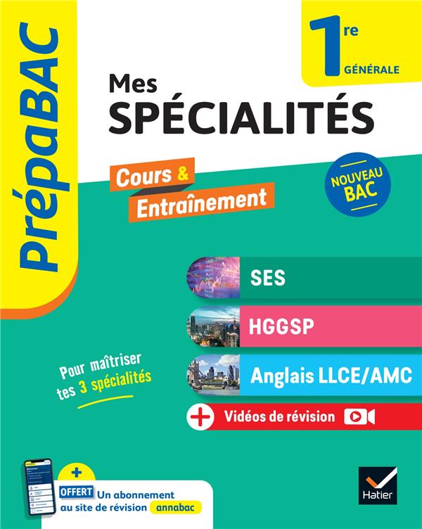 PREPABAC - MES SPECIALITES SES, HGGSP, ANGLAIS LLCE/ AMC 1RE GENERALE - 2024-2025 - TOUT-EN-UN (PROG