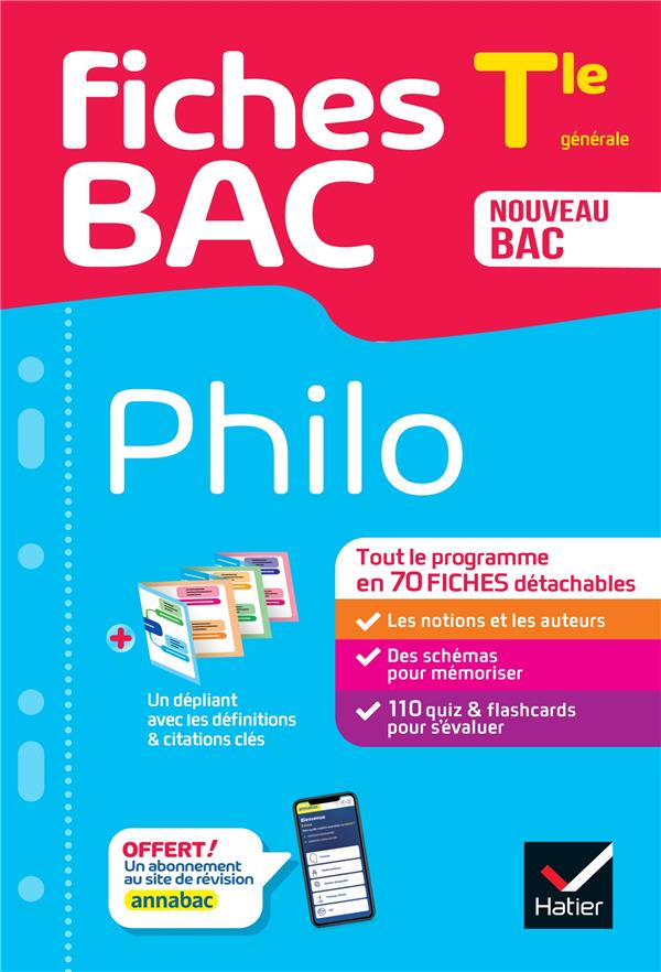 FICHES BAC - PHILO TLE - BAC 2025 - TOUT LE PROGRAMME EN FICHES DE REVISION DETACHABLES