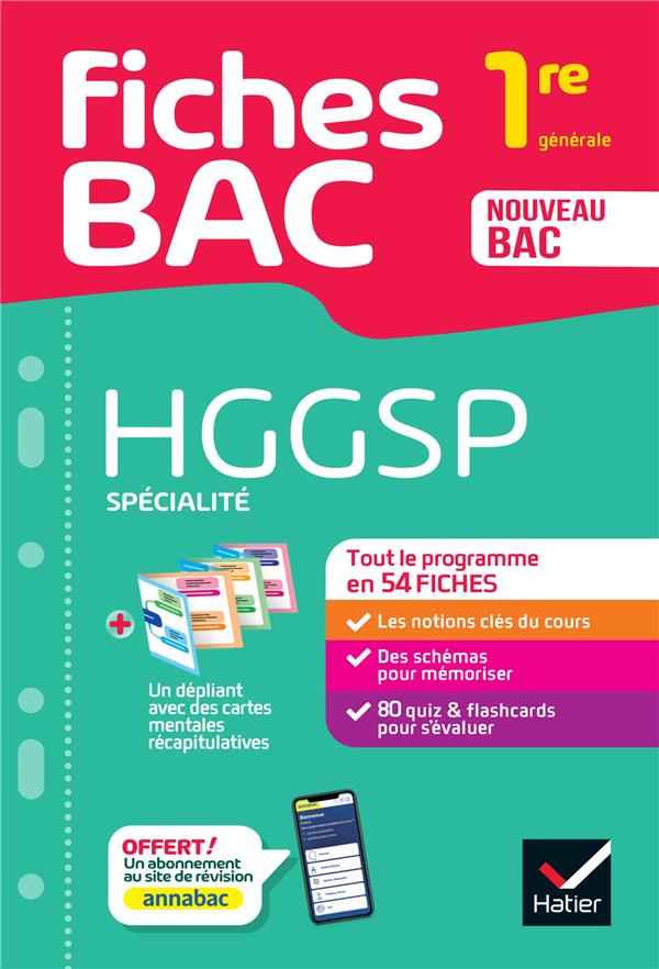 FICHES BAC - HGGSP 1RE GENERALE (SPECIALITE) - TOUT LE PROGRAMME EN FICHES DE REVISION DETACHABLES