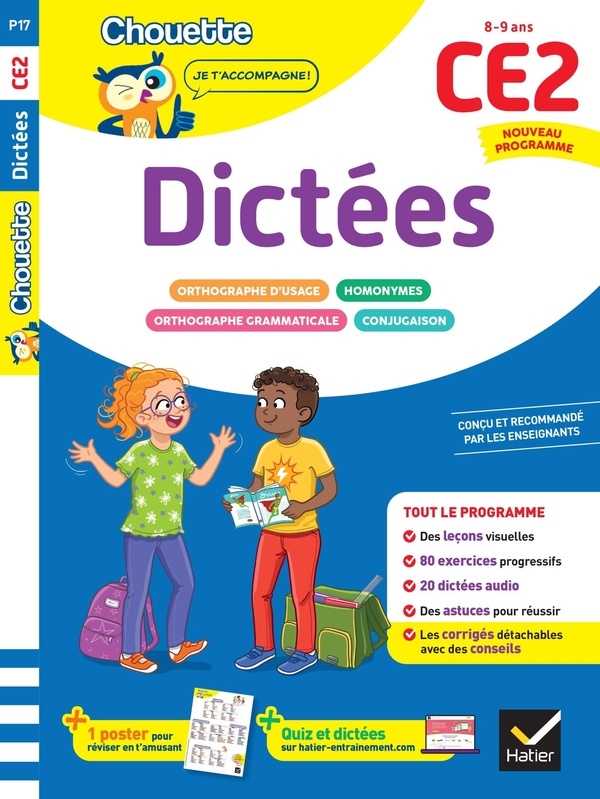 DICTEES CE2 - CAHIER DE SOUTIEN NOUVEAU PROGRAMME - LECONS ET EXERCICES CORRIGES
