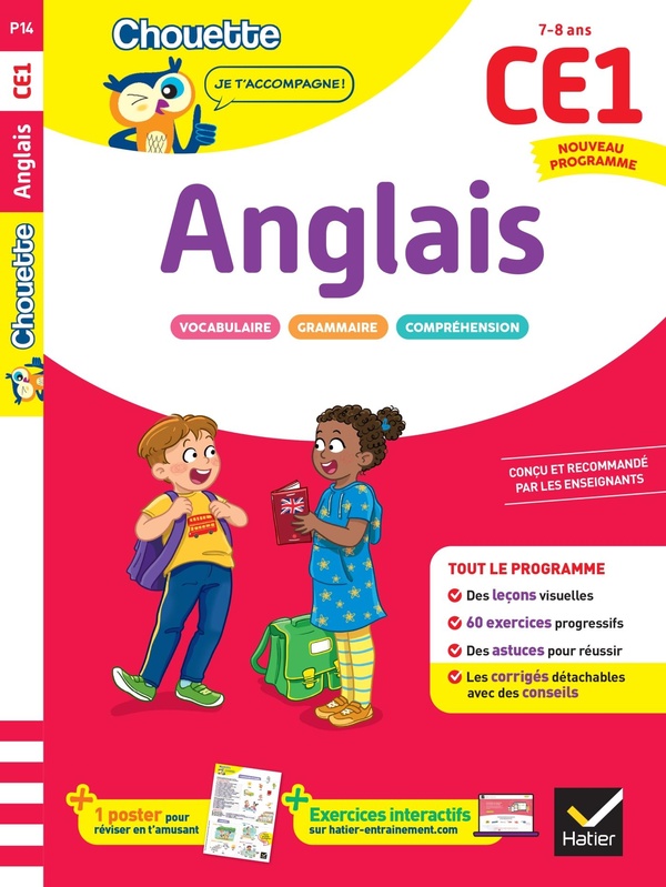 ANGLAIS CE1 - CAHIER DE SOUTIEN NOUVEAU PROGRAMME - LECONS ET EXERCICES CORRIGES