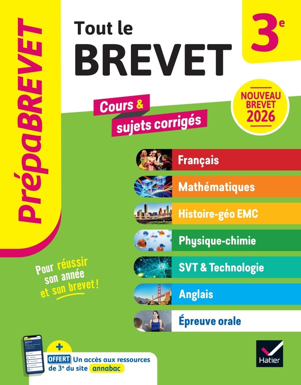 PREPABREVET - TOUT LE NOUVEAU BREVET 2026 - 3E (TOUTES LES MATIERES) - TOUT-EN-UN POUR REUSSIR SA 3E