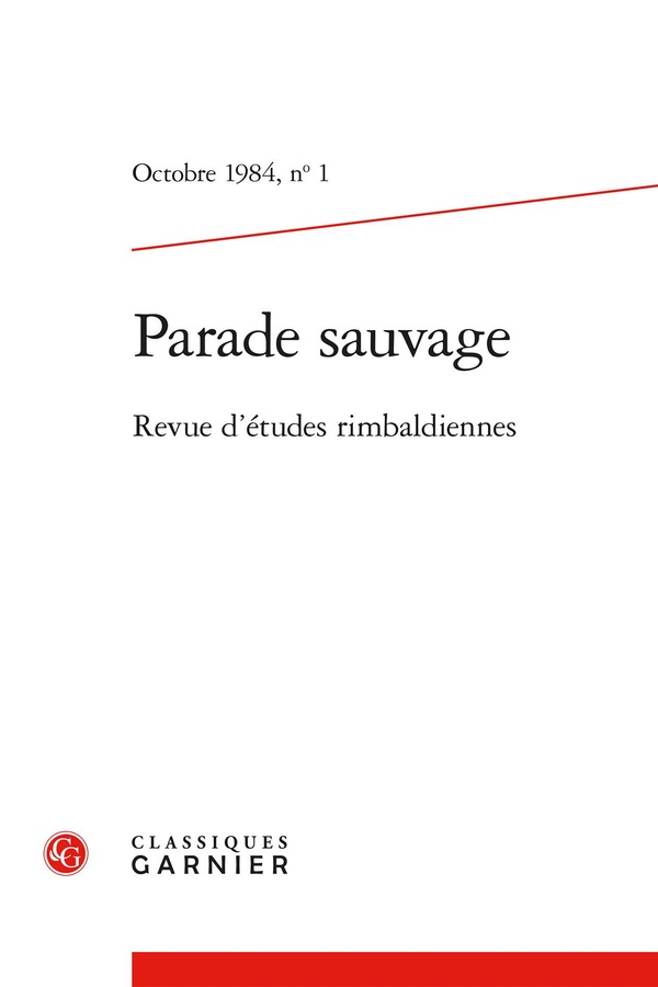 PARADE SAUVAGE - OCTOBRE 1984, N  1