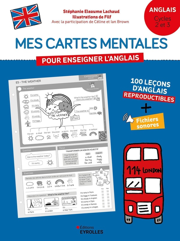 MES CARTES MENTALES POUR ENSEIGNER L'ANGLAIS - NIVEAU PRIMAIRE (CYCLES 2 ET 3) - 35 CARTES MENTALES