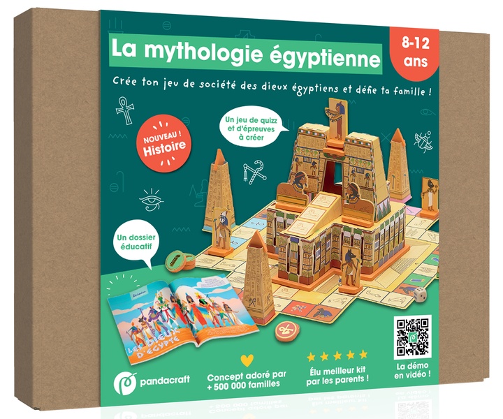 LA MYTHOLOGIE EGYPTIENNE - KIT PANDACRAFT 8-12 ANS - CREE TON JEU DE SOCIETE DES DIEUX EGYPTIENS