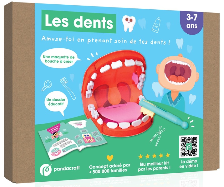 LES DENTS - KIT PANDACRAFT 3-7 ANS - AMUSE-TOI EN PRENANT SOIN DE TES DENTS !