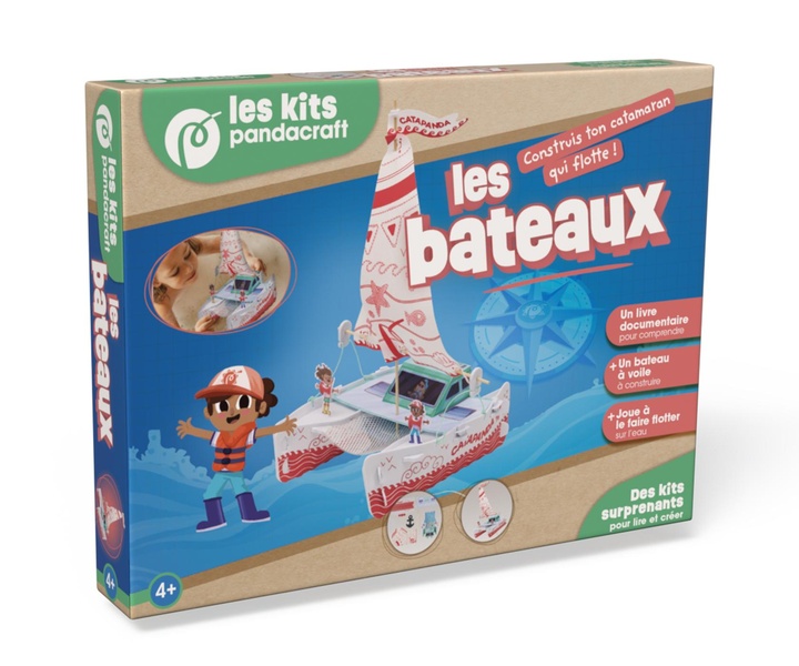 LES BATEAUX - KIT PANDACRAFT DES 4 ANS - CONSTRUIS TON BATEAU A VOILE QUI FLOTTE !