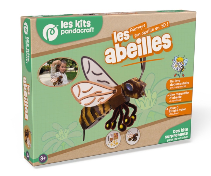 LES ABEILLES - KIT PANDACRAFT DES 8 ANS - FABRIQUE TA MAQUETTE D'ABEILLE ET FAIS-LA VOLER !