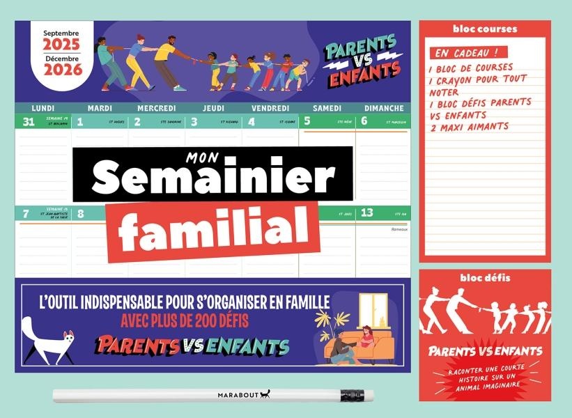 MON SEMAINIER FAMILIAL - SEPTEMBRE 2025 - DECEMBRE 2026
