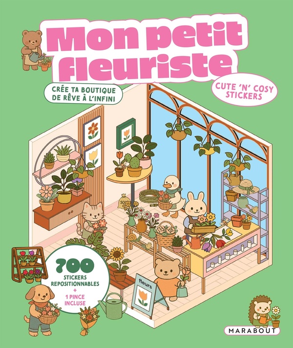 CUTE 'N' COSY STICKERS - MON PETIT FLEURISTE - CREE TA BOUTIQUE DE REVE A L'INFINI