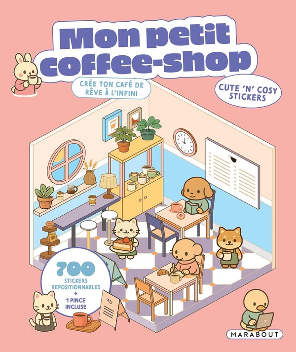 CUTE 'N' COSY STICKERS - MON PETIT COFFEE-SHOP - CREE TON CAFE DE REVE A L'INFINI