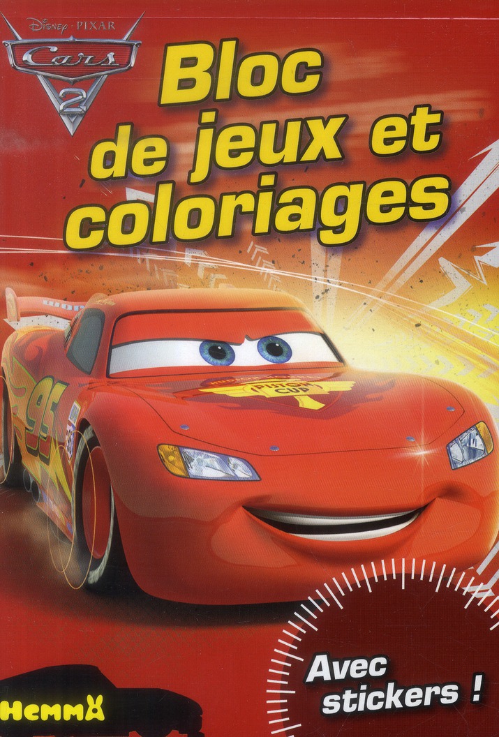 CARS 2 - BLOC DE JEUX ET COLORIAGES AVEC STICKERS (CHRONO BORDEAUX)