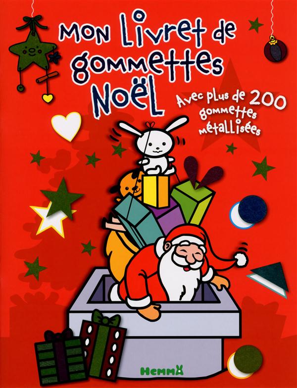 MON LIVRET DE GOMMETTES NOEL (GOMMETTES METALISEES) (FOND ROUGE CHEMINEE)