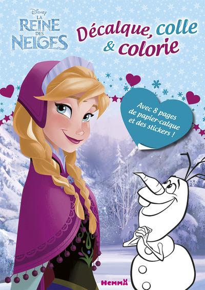 DISNEY LA REINE DES NEIGES DECALQUE, COLLE ET COLORIE