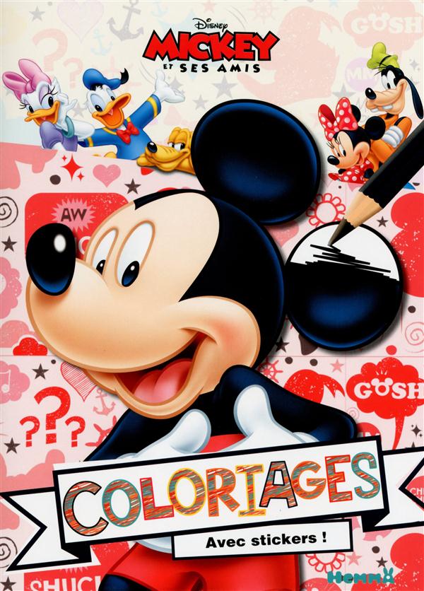 MICKEY ET SES AMIS COLORIAGES AVEC STICKERS ! (FOND BLANC)