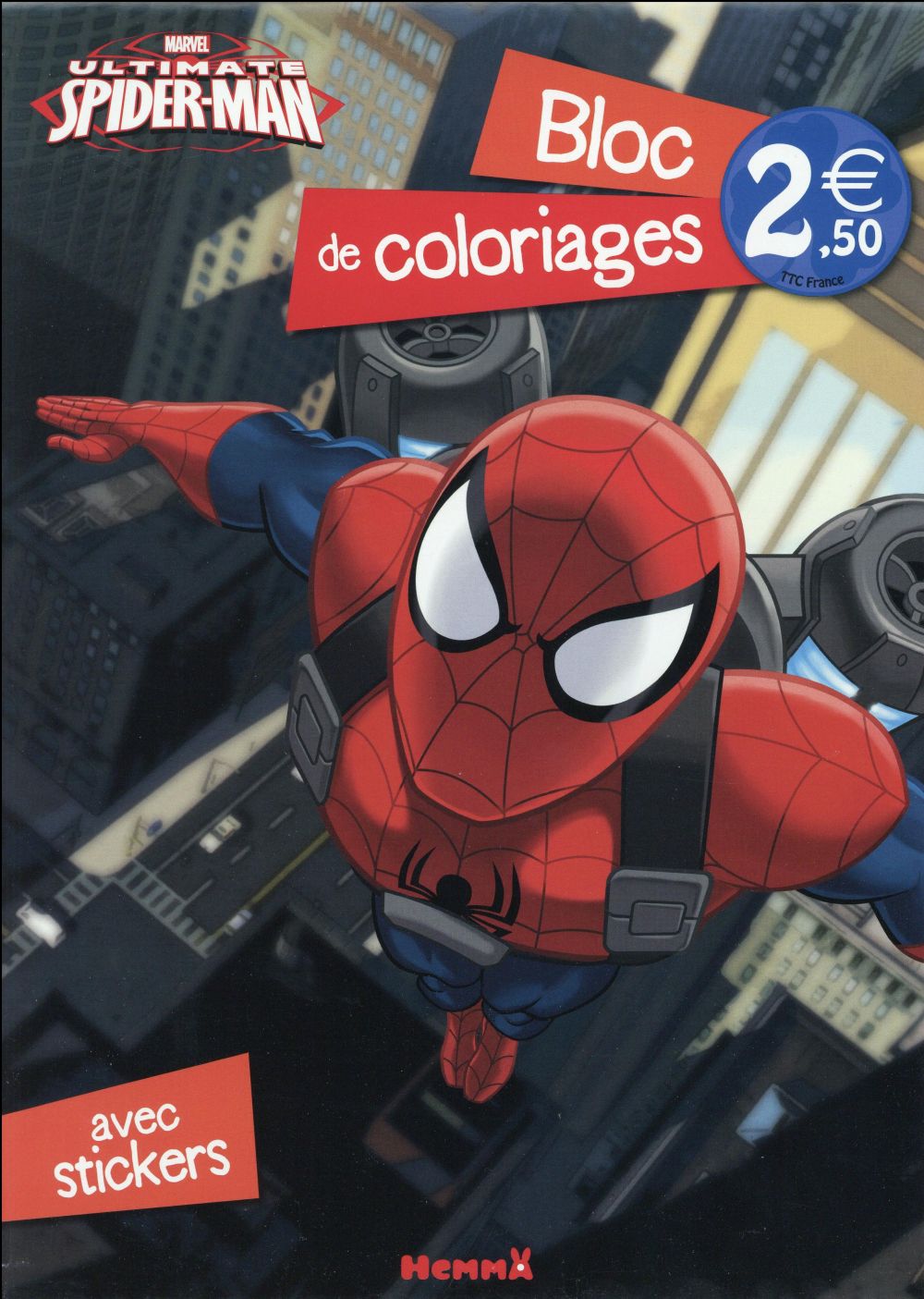 MARVEL ULTIMATE SPIDER-MAN BLOC DE COLORIAGES AVEC STICKERS