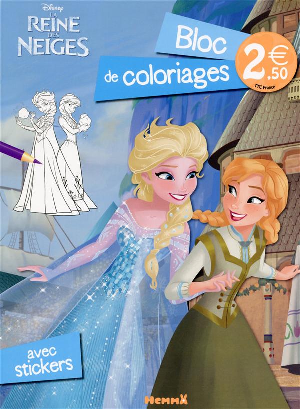 DISNEY LA REINE DES NEIGES BLOC DE COLORIAGES AVEC STICKERS (VILLAGE)