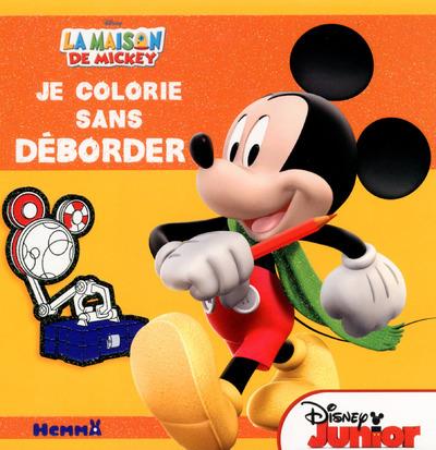 LA MAISON DE MICKEY JE COLORIE SANS DEBORDER (FOND ORANGE)