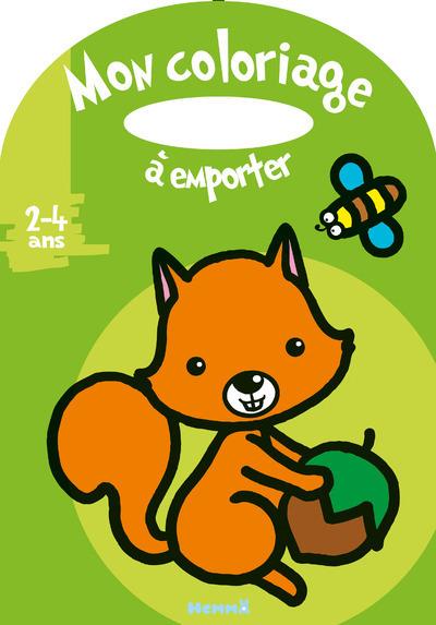 MON COLORIAGE A EMPORTER (2-4 ANS) (ECUREUIL-FOND VERT)