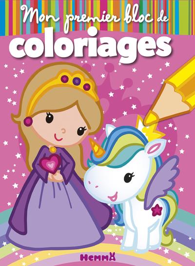 MON PREMIER BLOC DE COLORIAGES (PRINCESSE ET LICORNE)