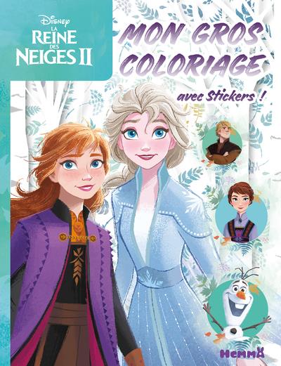 DISNEY LA REINE DES NEIGES 2 - MON GROS COLORIAGE + STICKERS ! (FOND FORET)