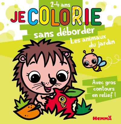 JE COLORIE SANS DEBORDER (2-4 ANS) - LES ANIMAUX DU JARDIN T64 - AVEC GROS CONTOURS EN RELIEF !