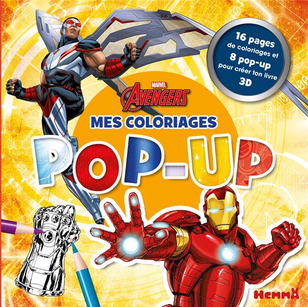 MARVEL AVENGERS - MES COLORIAGES POP-UP - 16 PAGES DE COLORIAGES ET 8 POP-UP POUR CREER TON LIVRE 3D