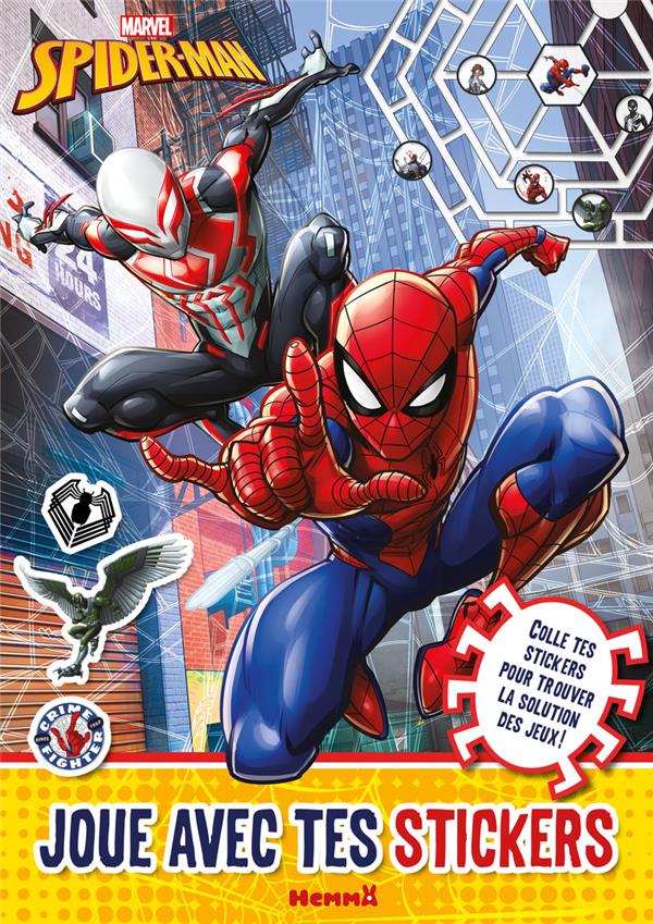 MARVEL SPIDER-MAN - JOUE AVEC TES STICKERS - COLLE TES STICKERS POUR TROUVER LA SOLUTION DES JEUX !