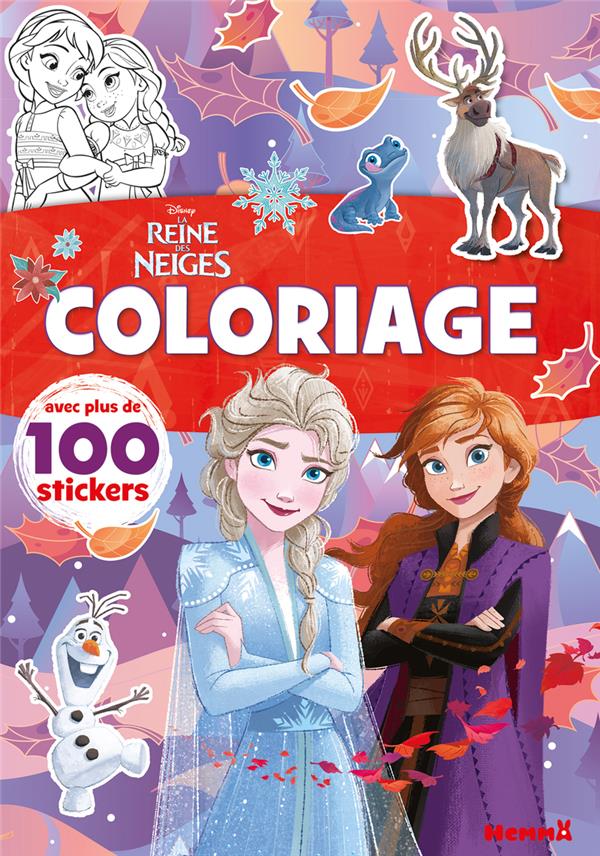 DISNEY LA REINE DES NEIGES - COLORIAGE AVEC PLUS DE 100 STICKERS (ELSA ET ANNA BRAS CROISES) - AVEC