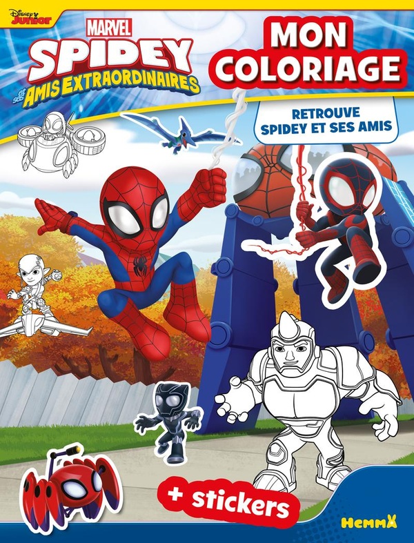 MARVEL SPIDEY ET SES AMIS EXTRAORDINAIRES - MON COLORIAGE - RETROUVE SPIDEY ET SES AMIS - + STICKERS