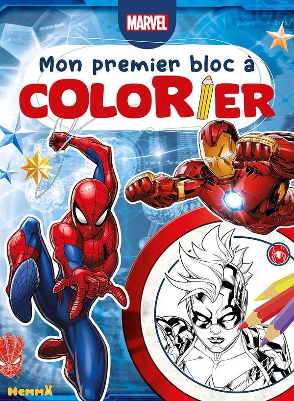 MARVEL - MON PREMIER BLOC A COLORIER (SPIDER-MAN, IRON MAN, GAMORA)