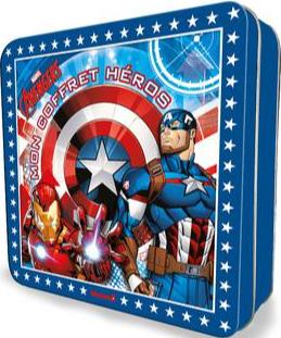 MARVEL AVENGERS - COFFRET METAL DISNEY - MON COFFRET HEROS - 1 LIVRE DE COLORIAGE, 6 PETITS CRAYONS,