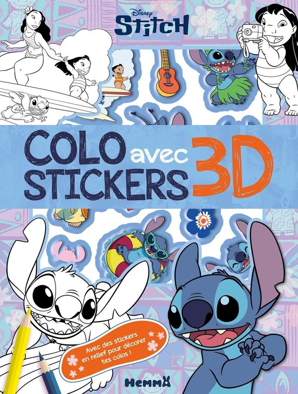DISNEY STITCH - COLO AVEC STICKERS 3D