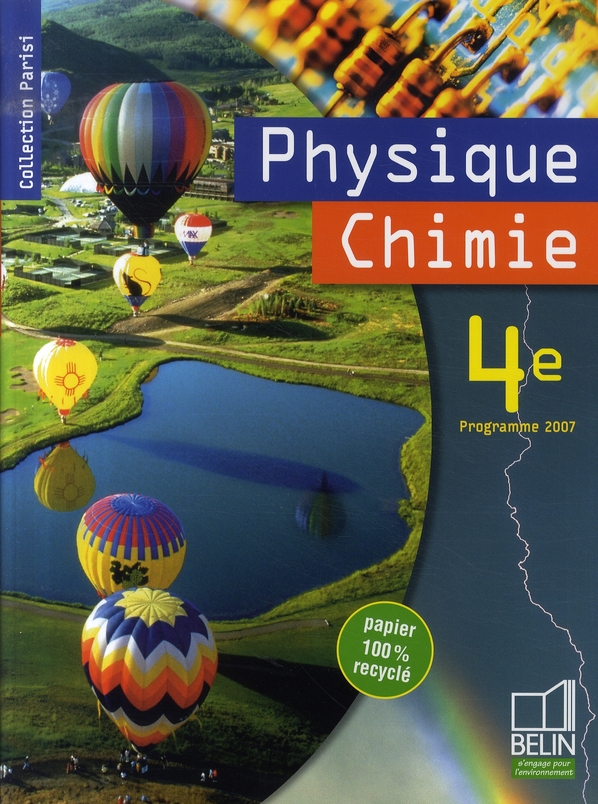 PHYSIQUE CHIMIE 4E - MANUEL ELEVE
