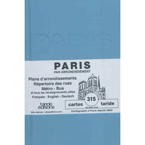 PLAN DE PARIS CARTONNE BLEU 315/2012